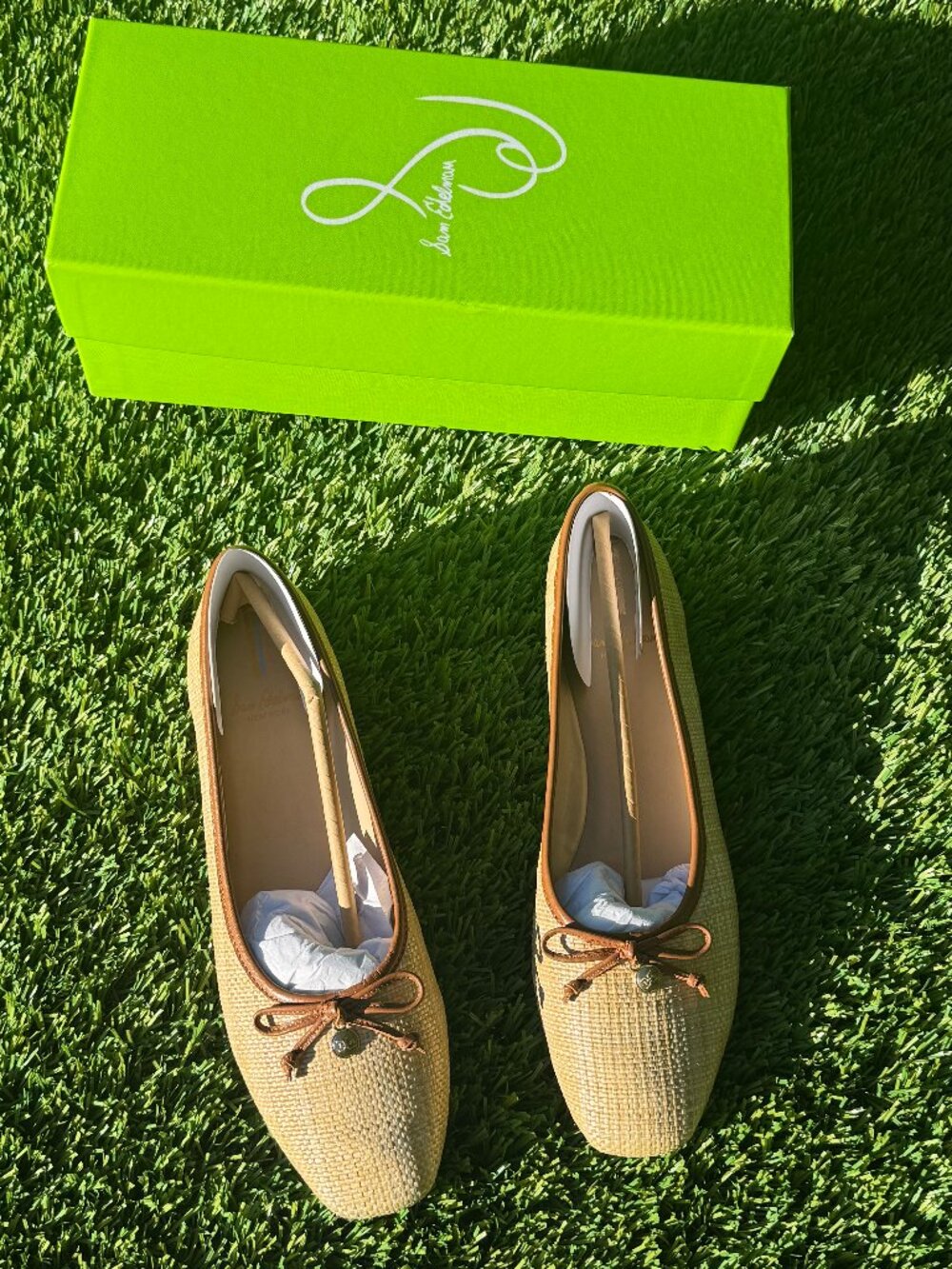 SAM EDELMAN Meadow Balet Flats in Beechwood Weave Size 8.5